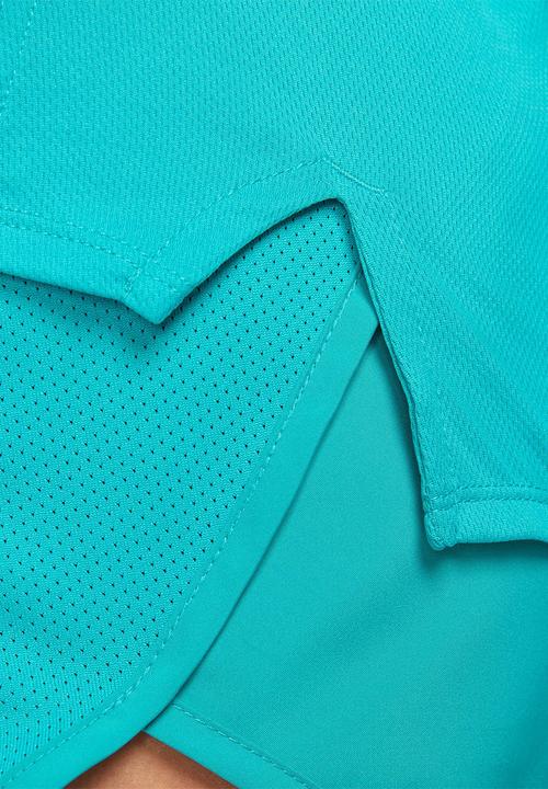 Nike - W nk fast df short sleeve top - rapid teal/reflective silver