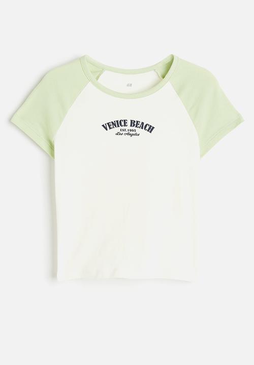H&M - Printed T-shirt - light green venice beach