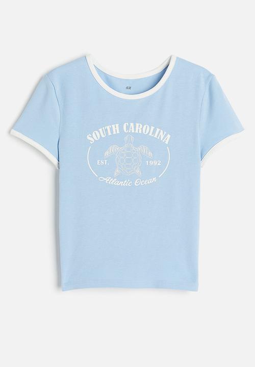H&M - Printed T-shirt - light blue south carolina