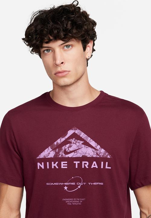 Nike - M nk df tee run trail - night maroon