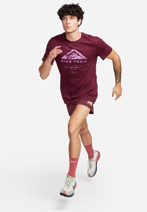 Nike - M nk df tee run trail - night maroon