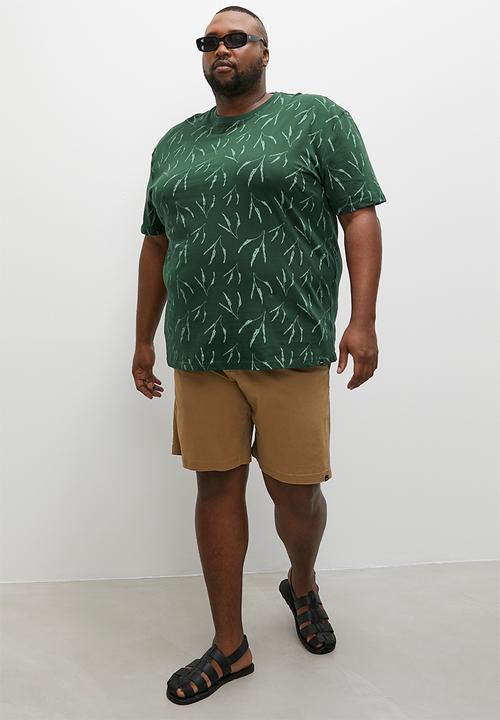 Superbalist - Feather print plus aop print tees - khaki