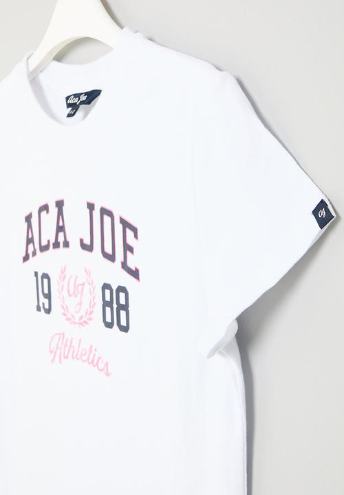 Aca Joe - Printed pink tee - white