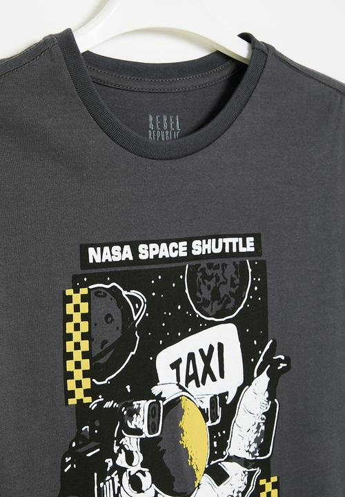 Rebel Republic - Nasa T-shirt - charcoal