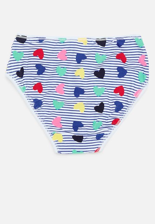 MINOTI - Girls aop hearts 3 pack knickers - multi