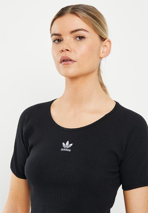 adidas Originals - Slim rib t w - black