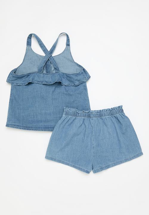 MINOTI - Lightweight chambray co-ord set - blue