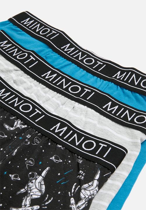 MINOTI - Boys 3 pack boxers - blue space