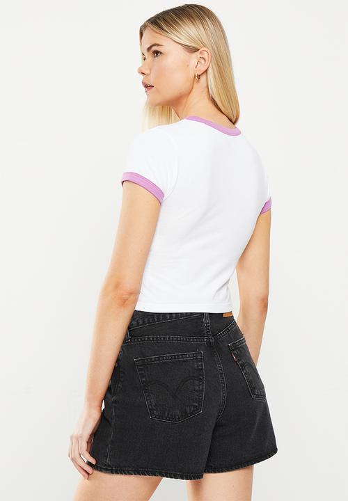 Levi’s® - Graph ringer mini tee za vibrant y2k boxy logo - bright white