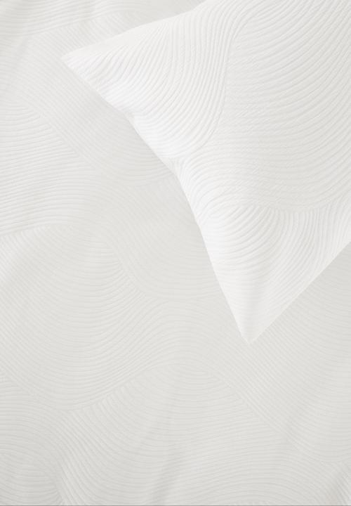Linen House - Wave cotton jacquard duvet - white