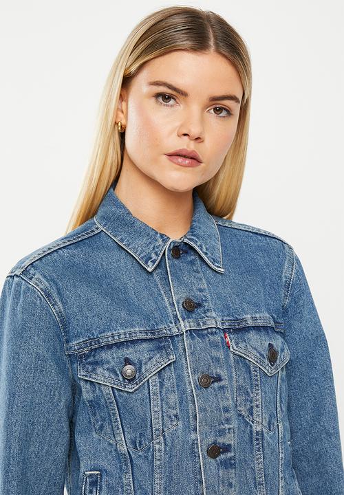 Levi’s® - Ex-boyfriend trucker za head above water - med indigo