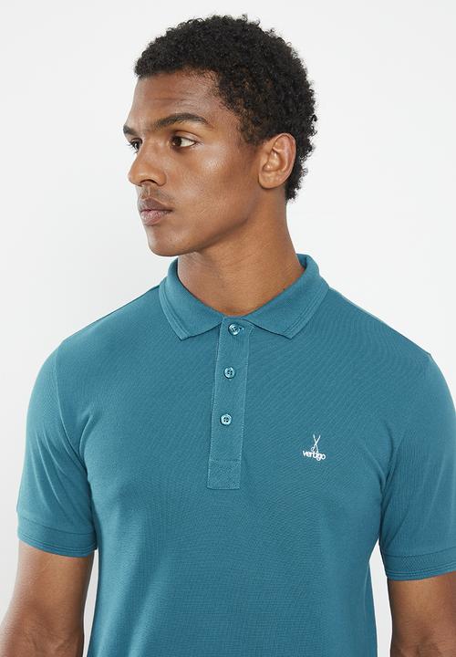 Vertigo - Mens vertigo core pigment wash pigue golfer - corsair