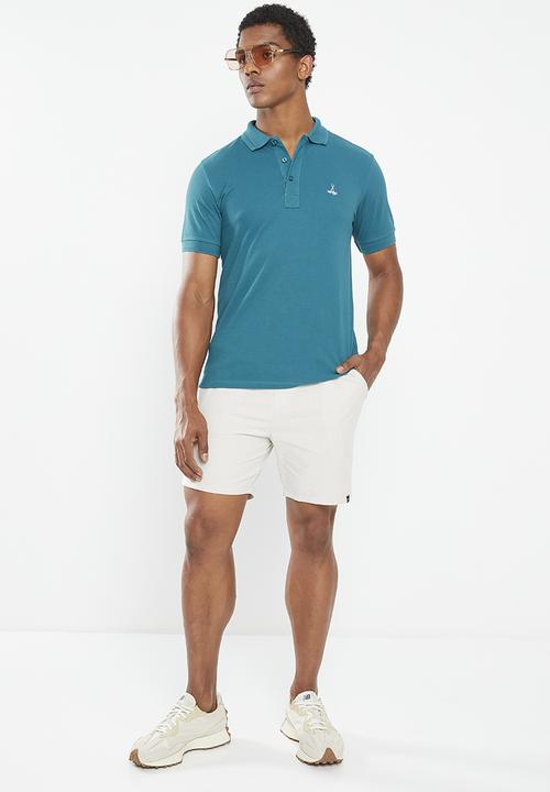Vertigo - Mens vertigo core pigment wash pigue golfer - corsair