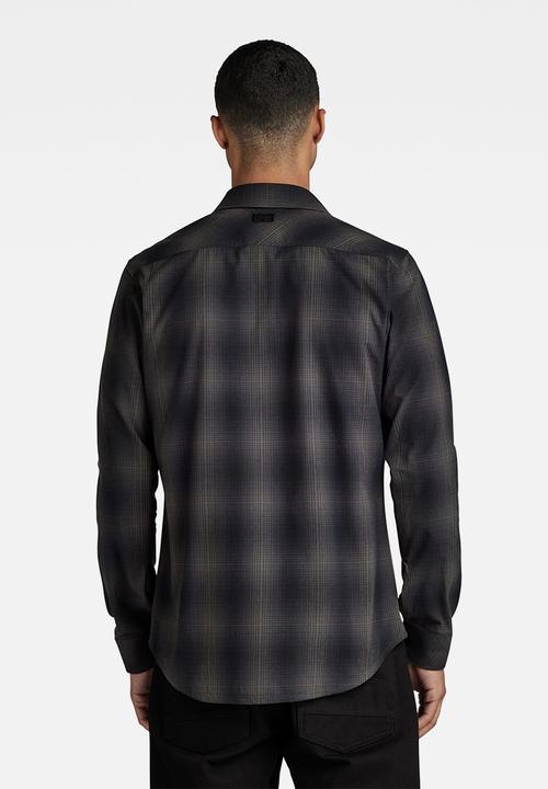 G-STAR - Marine slim shirt l\s Park flannel check - dk black vanderbilt check