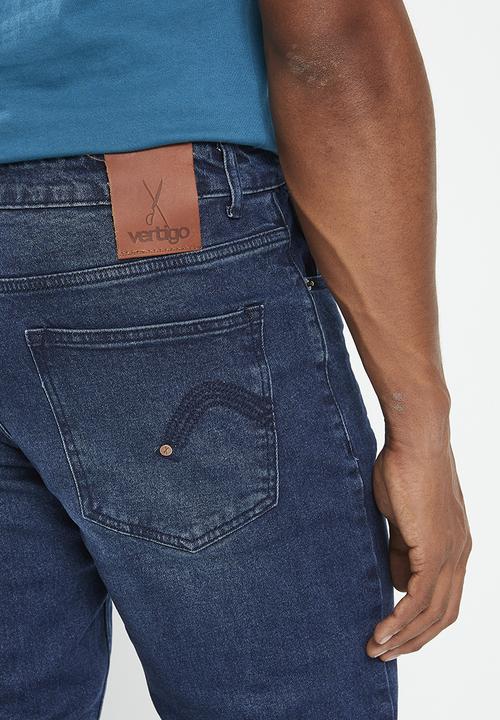 Vertigo - Mens vertigo core tapered leg denim jean - denim rinse