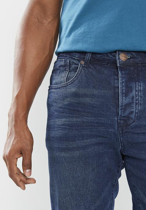Vertigo - Mens vertigo core tapered leg denim jean - denim rinse