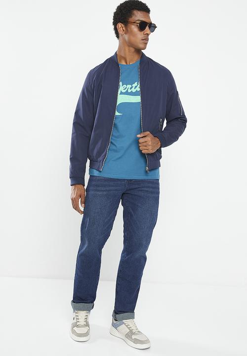 Vertigo - Mens vertigo core tapered leg denim jean - denim rinse