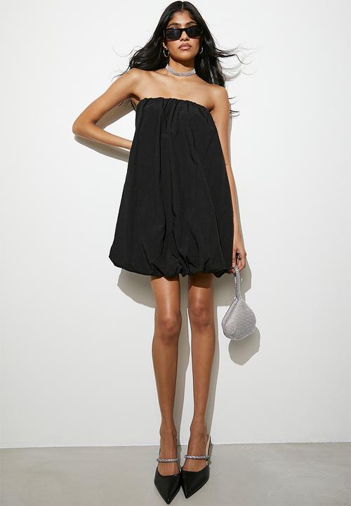 VELVET - Bubble mini dress - black