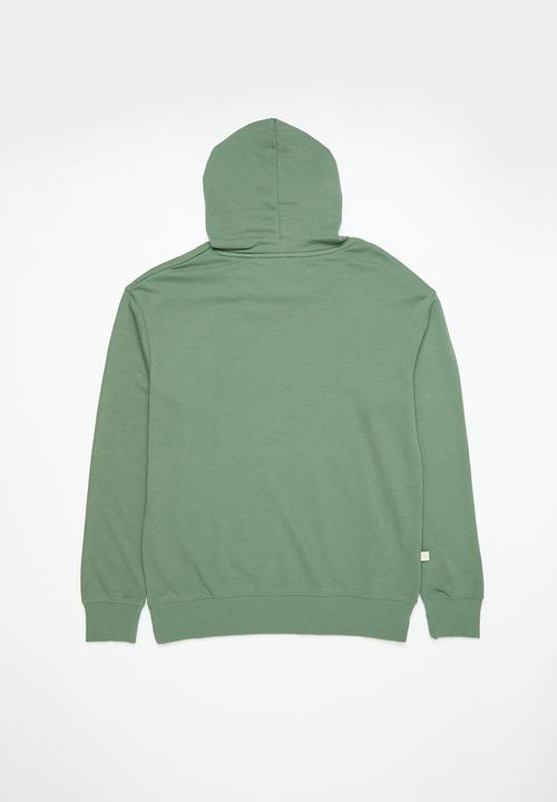 urban° - Mens urban core fleece sweat pull over hoody - olive
