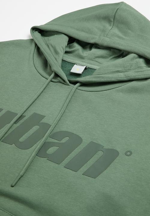 urban° - Mens urban core fleece sweat pull over hoody - olive
