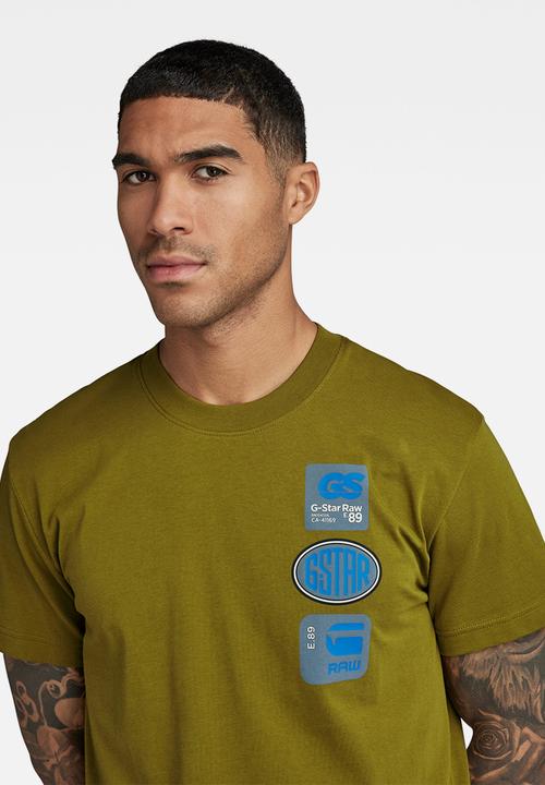G-STAR - Multi badge r t compact jersey o - tobacco