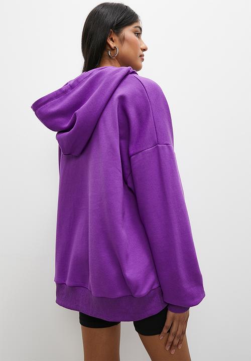 Superbalist - Slouch hood with embroidery - purple