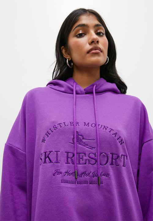 Superbalist - Slouch hood with embroidery - purple
