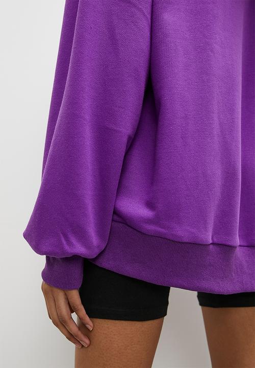 Superbalist - Slouch hood with embroidery - purple