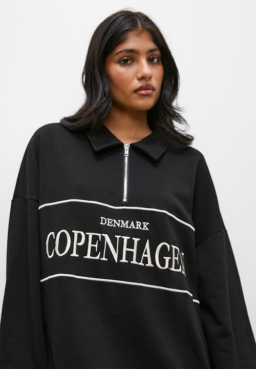 Superbalist - Half zip sweat - black