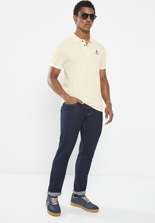 POLO - Mens pjc overdyed short sleeve golfer - ecru