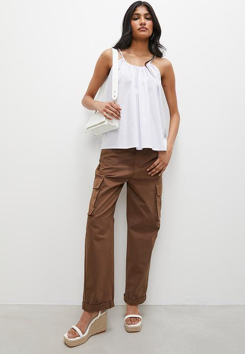 Superbalist - Soft cotton gathered cami - white