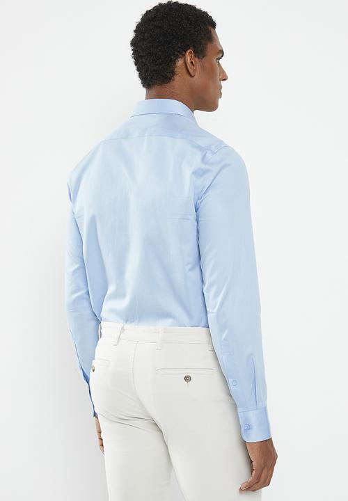 POLO - Men greig long sleeve shirt - mid blue 