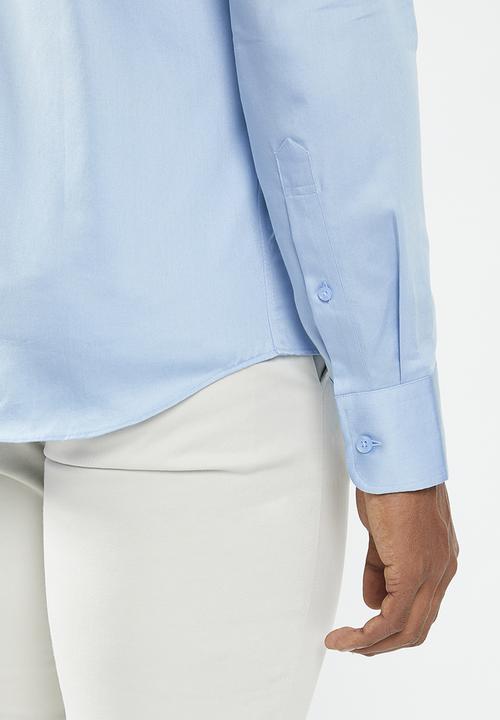 POLO - Men greig long sleeve shirt - mid blue 