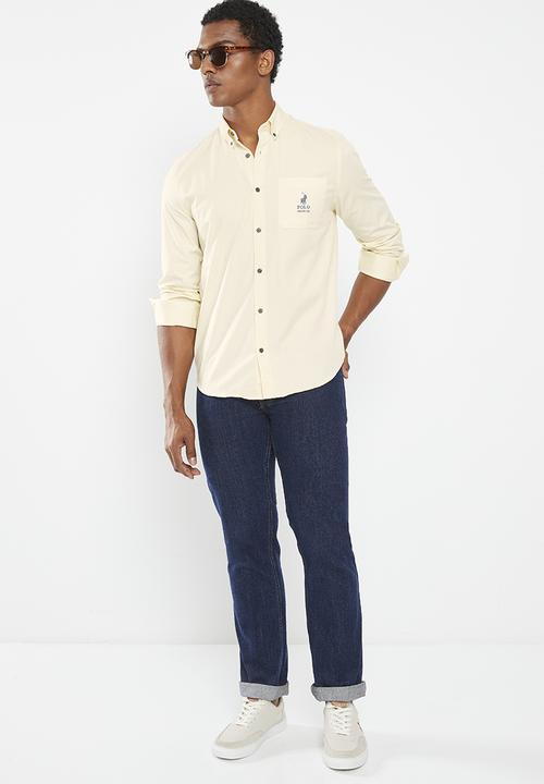 POLO - Mens pjc twill long sleeve shirt - ecru 