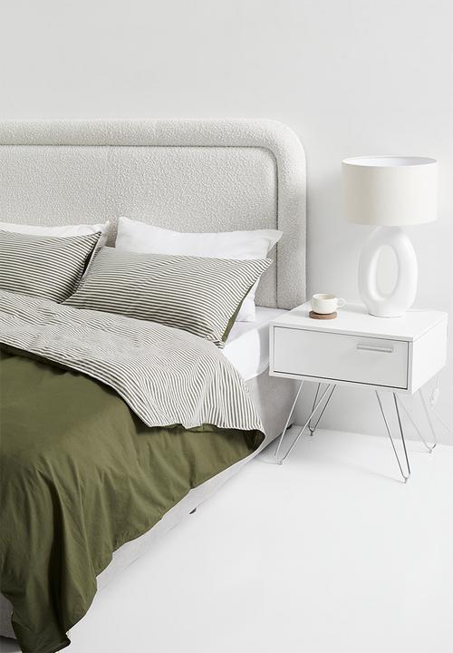 Hertex Haus - Cotton stripe bed set - moss