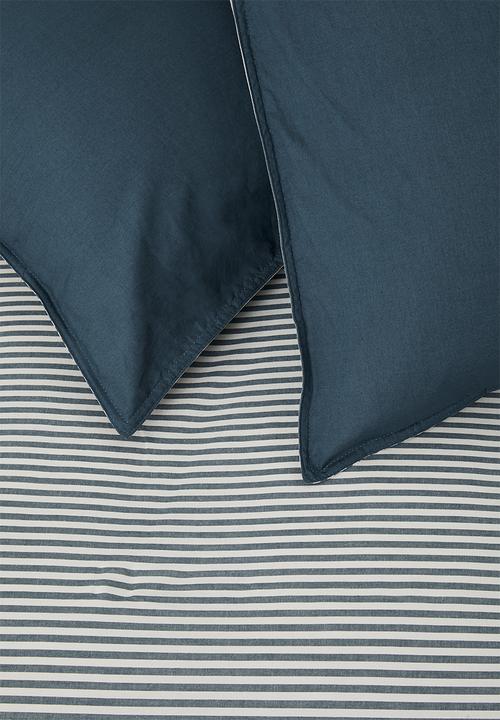 Hertex Haus - Cotton stripe bed set - navy