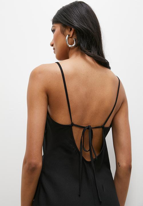 Superbalist - Minimal square neck linen blend maxi - black