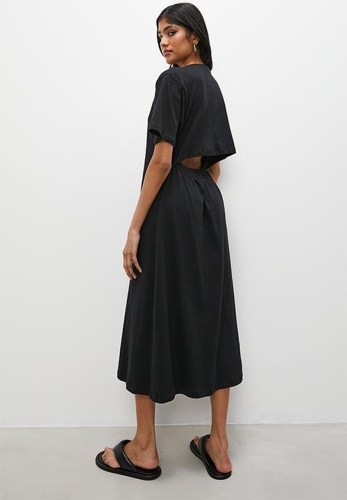 Superbalist - Openback knit midi dress - black