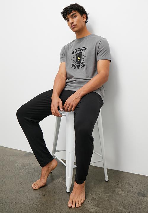 STYLE REPUBLIC - Coffee power sleep tee - charcoal