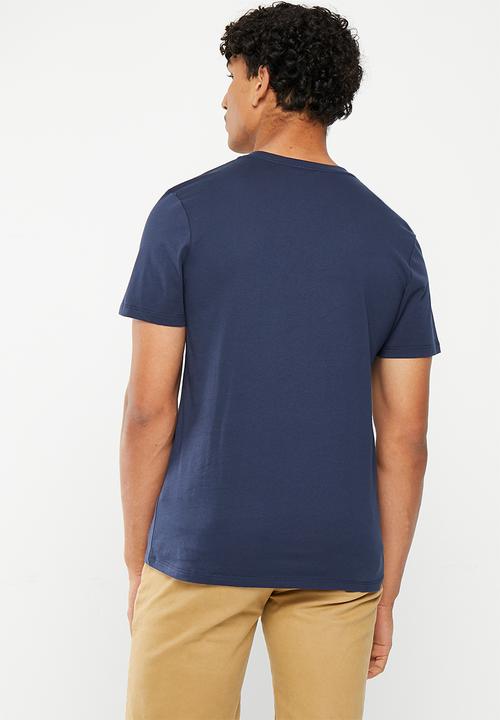urban° - Mens Urban Core Large run stitch embrodiery tee  - black Iris