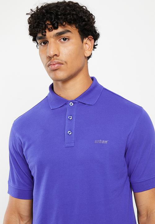 urban° - Mens urban core pique bio polished Golfer - Plain - royal blue