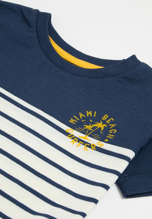 MINOTI - Boys jersey tee and fleece short - yellow 