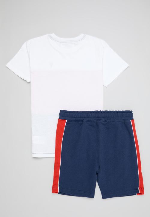 MINOTI - Boys jersey tee & fleece short - navy