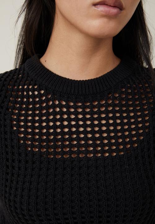 Cotton On - Cut out knit tank - black