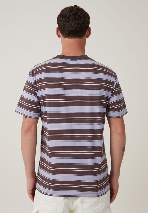 Cotton On - Loose fit stripe t-shirt - brown everyday stripe 