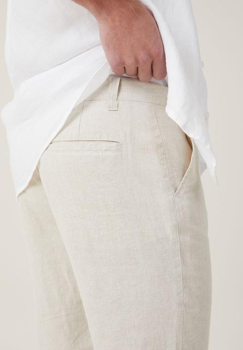 Cotton On - Linen pleat short - oatmeal