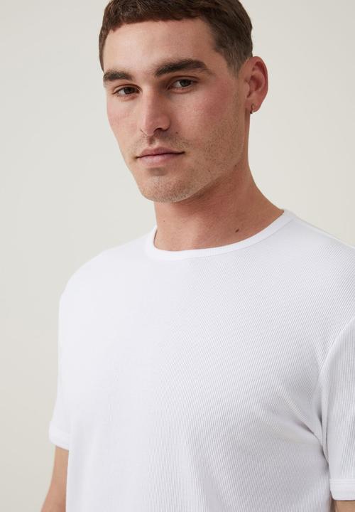 Cotton On - Ribbed t-shirt - white