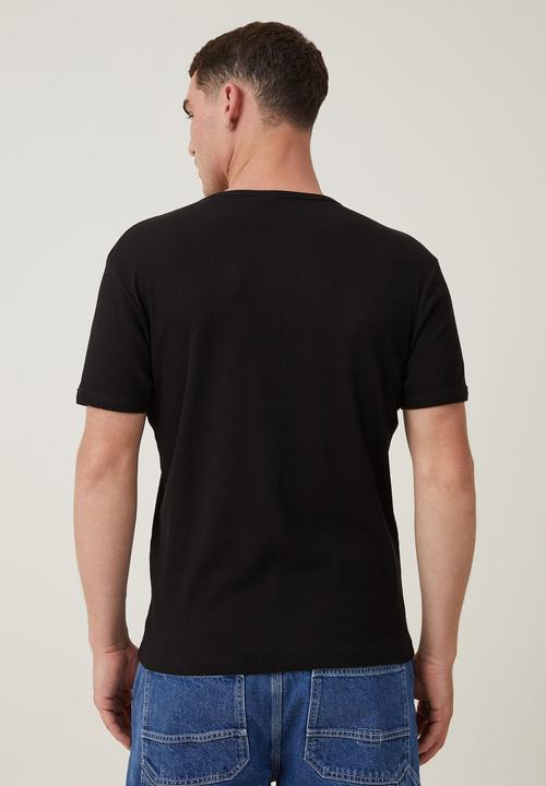 Cotton On - Ribbed t-shirt - black