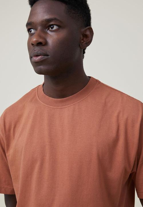 Cotton On - Organic longline t-shirt - terracotta 
