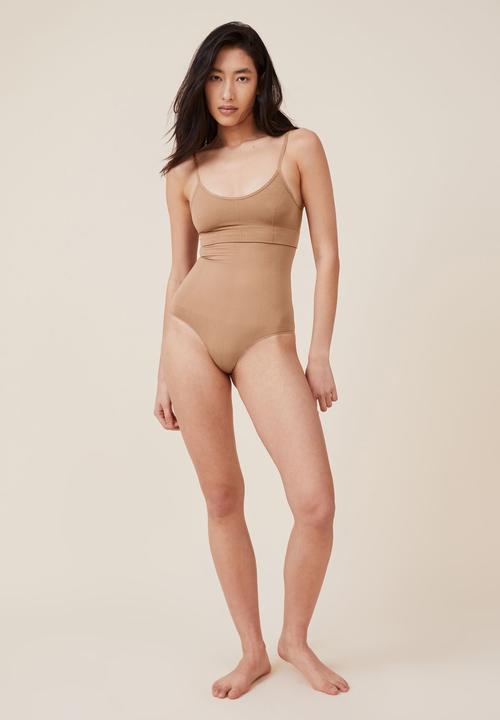 Cotton On - Seamless low back bralette - maple sugar